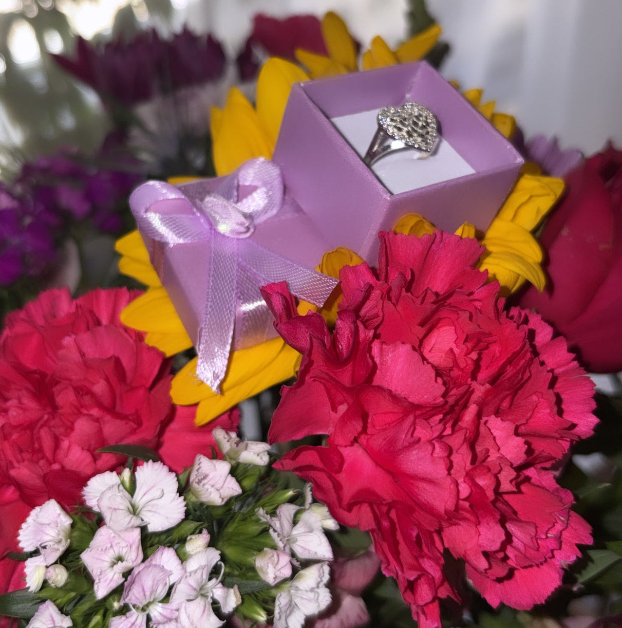 925 Sterling silver Diamond heart nugget