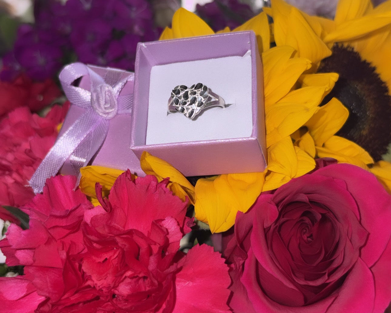 925 sterling silver heart nugget
