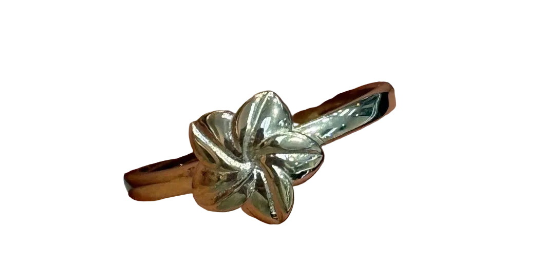 10k plumeria ring