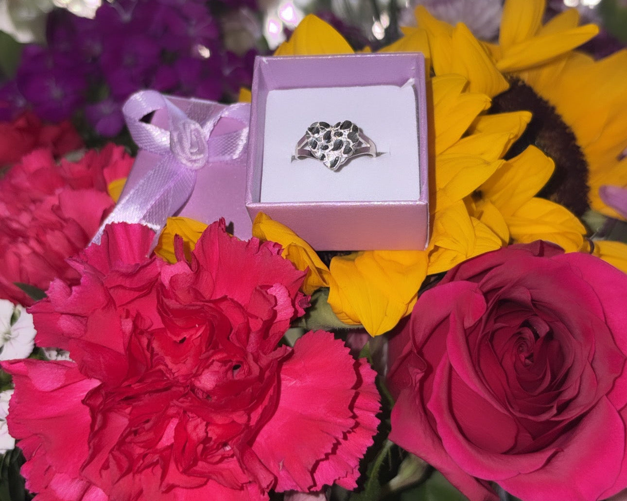 925 sterling silver heart nugget