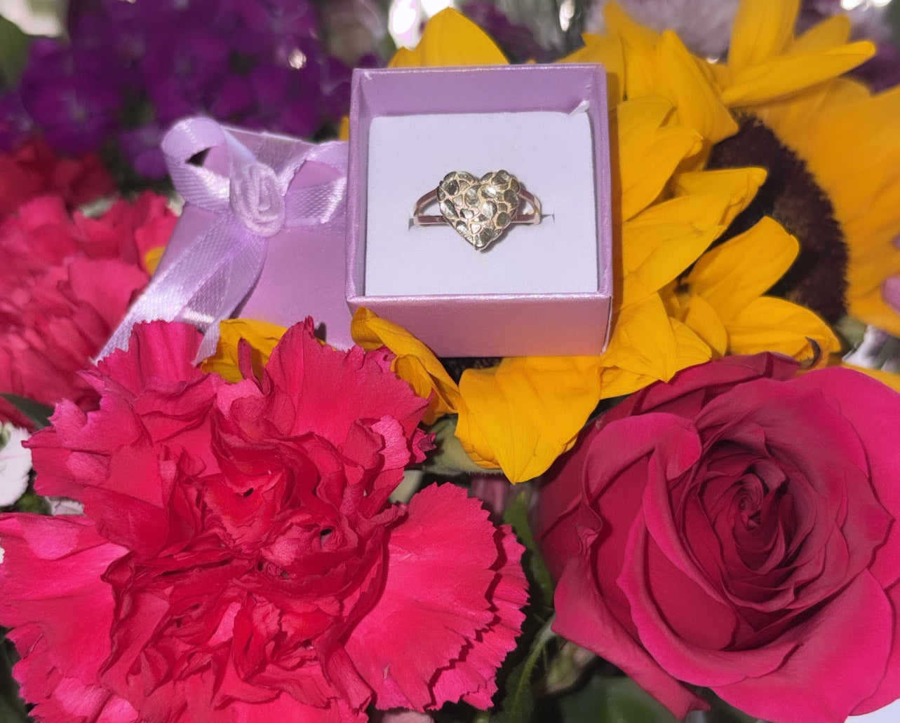 14k Heart Nugget Ring