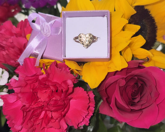 14k Heart Nugget Ring
