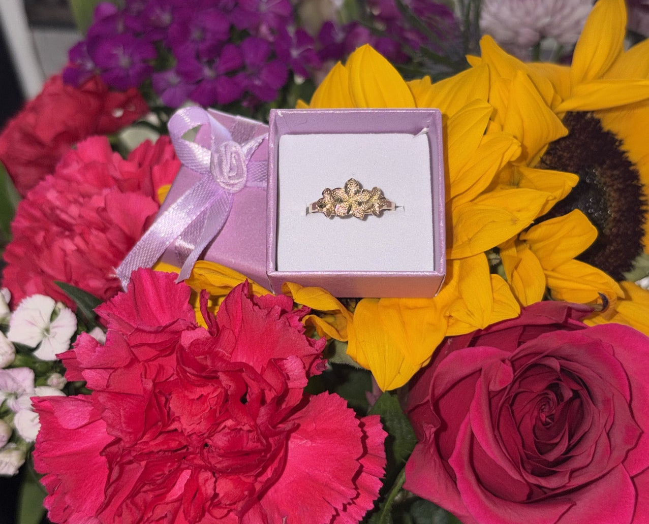 14k Mini Plumeria Ring